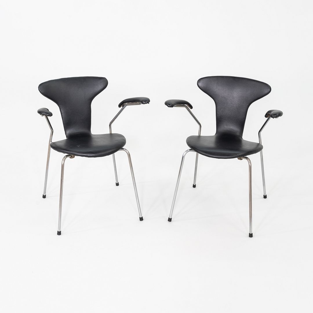 1960s Pair of Arne Jacobsen Fritz Hansen Model 3105 Mosquito Dining Armchairs