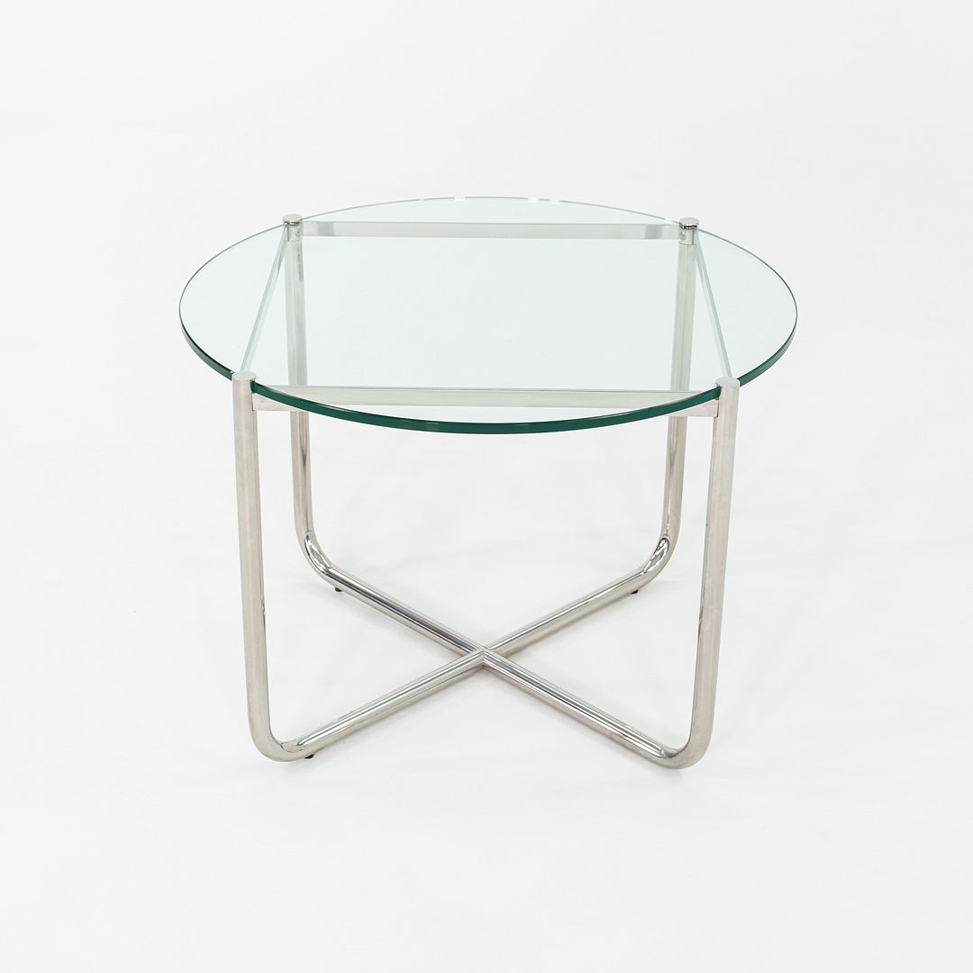 C. 1998 Mies van der Rohe for Knoll MR End / Side Table with Round Glass Top