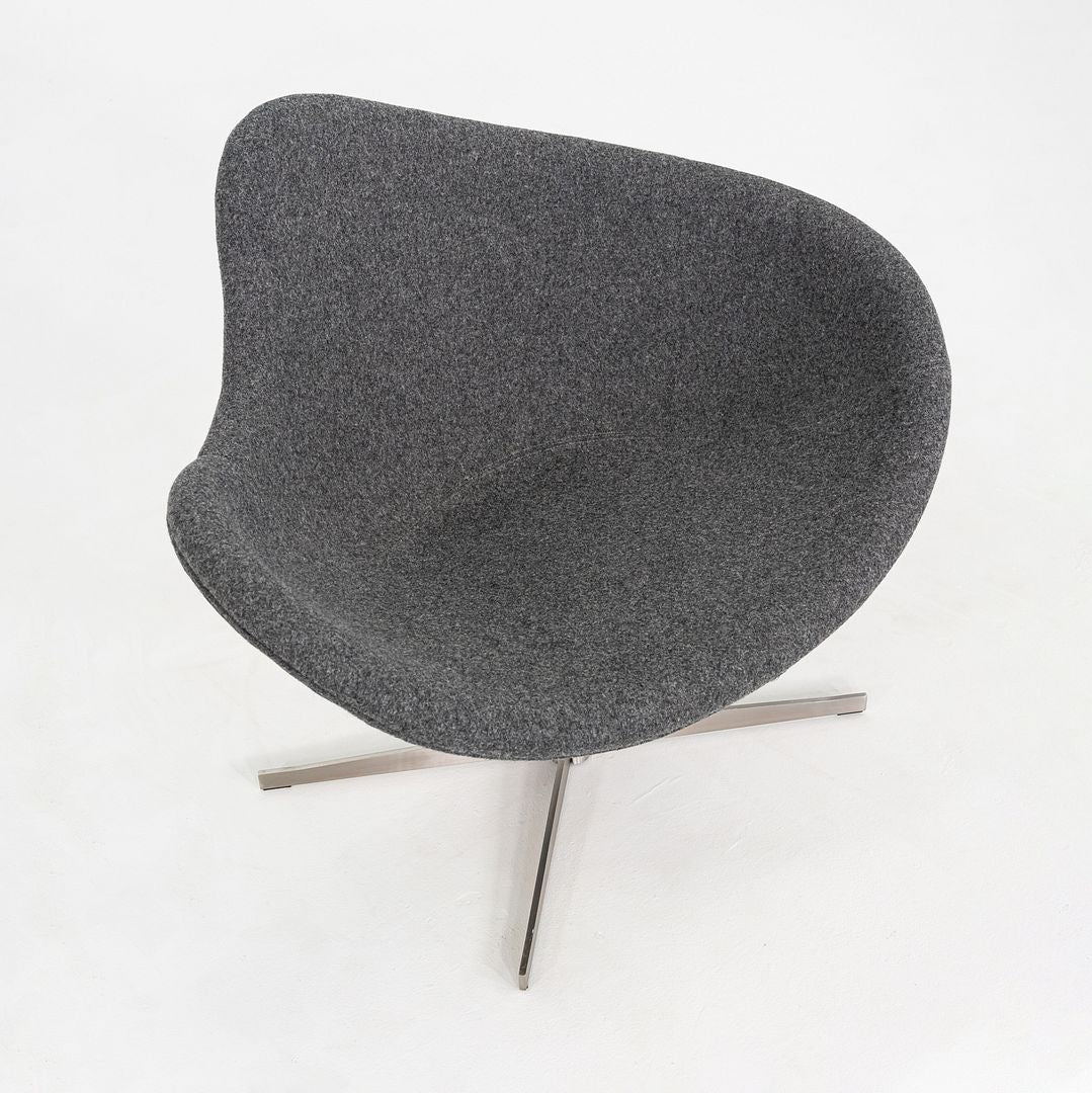 2020s Pair of Flemming Busk for Hightower K2 Swivel Lounge Chairs in Grey Fabric