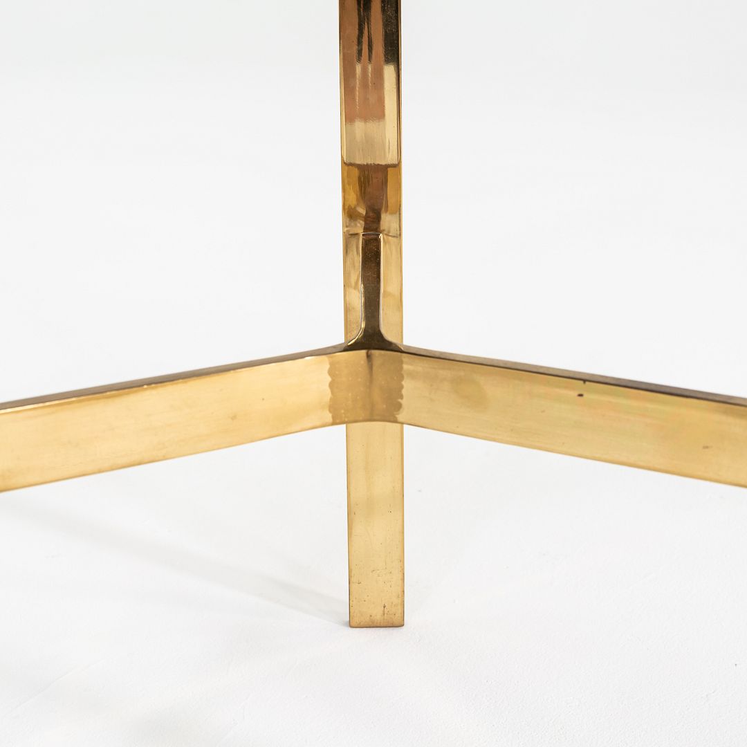 1970s Jacob Epstein Cumberland Side / End Table w/ Bronze Base & Marble Top 22"