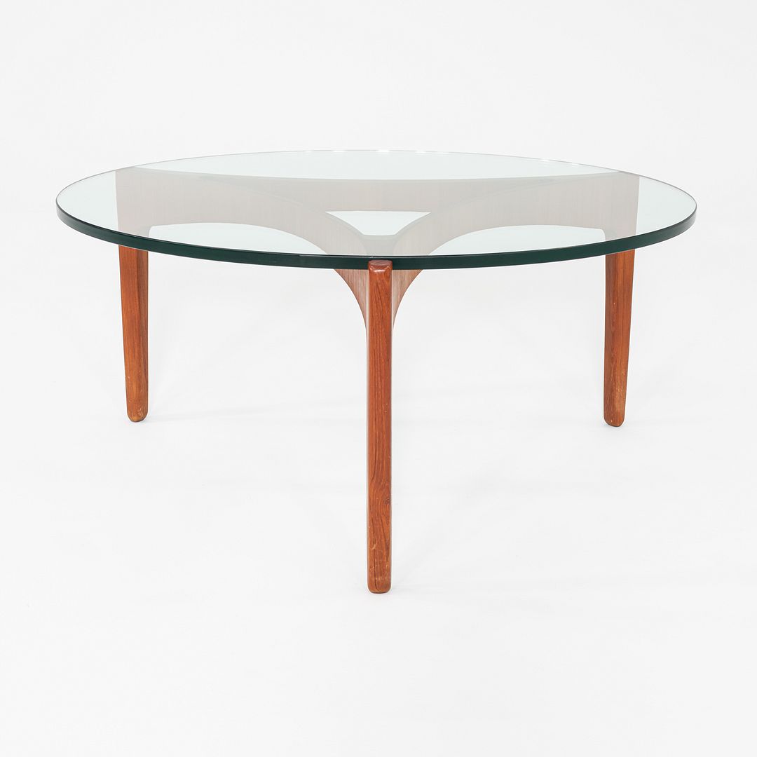 1960s Sven Ellekaer for Christian Linneberg Coffee Table in Teak and Glass 39"
