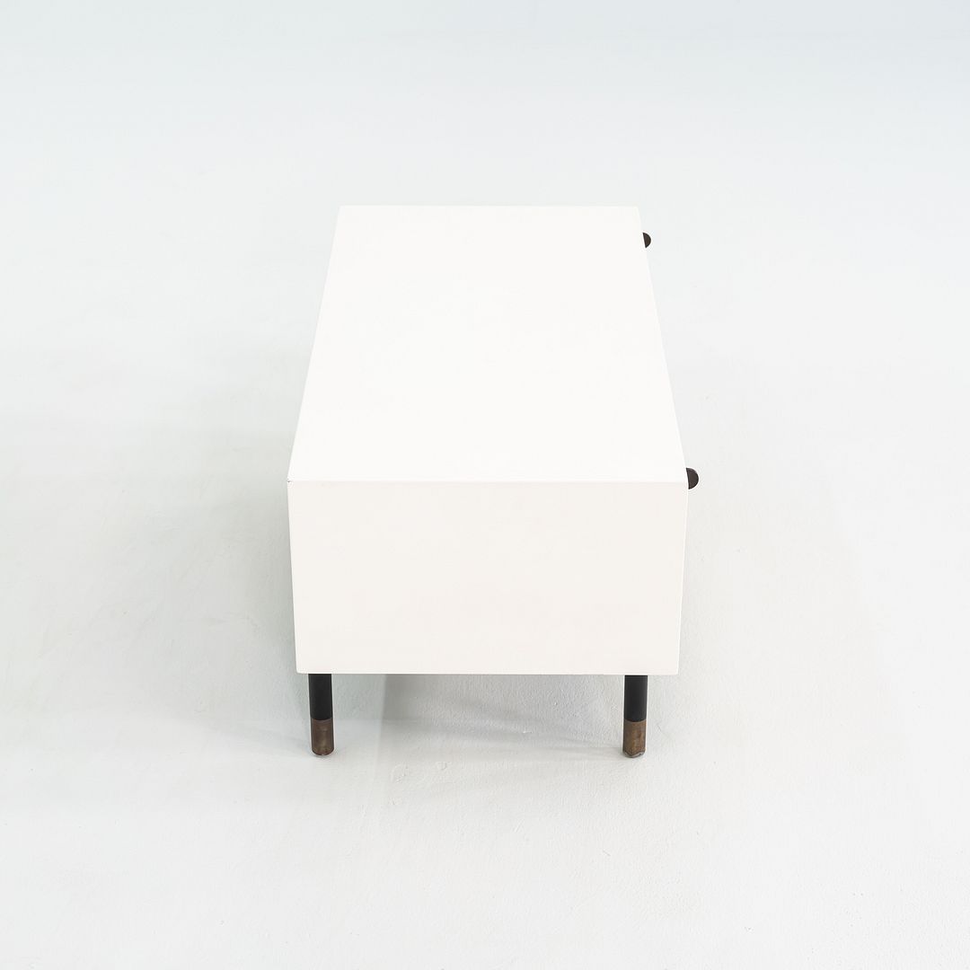 2010s BDDW Low Profile Nightstand / Cabinet in Brass and Lacquered Wood 31x16x15