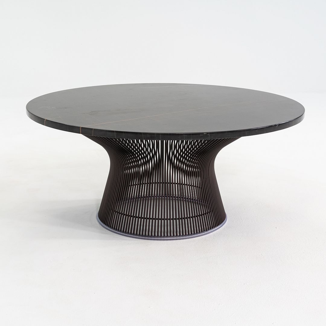 2010s Warren Platner for Knoll Coffee Table with Bronze Base and 36" Marble Top