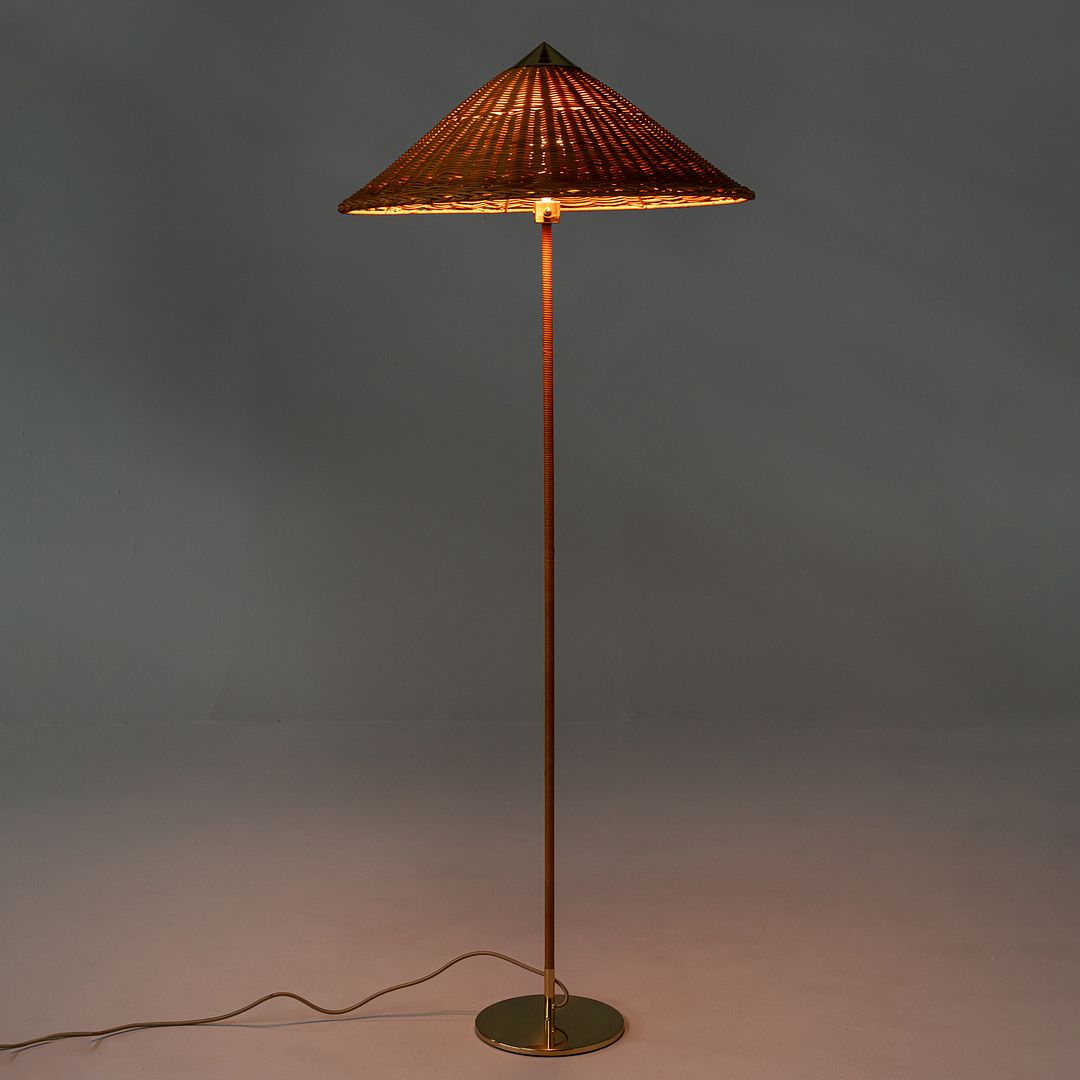 2024 Paavo Tynell for GUBI 9602 Floor Lamp "Chinese Hat" Wicker Shade 3x Avail