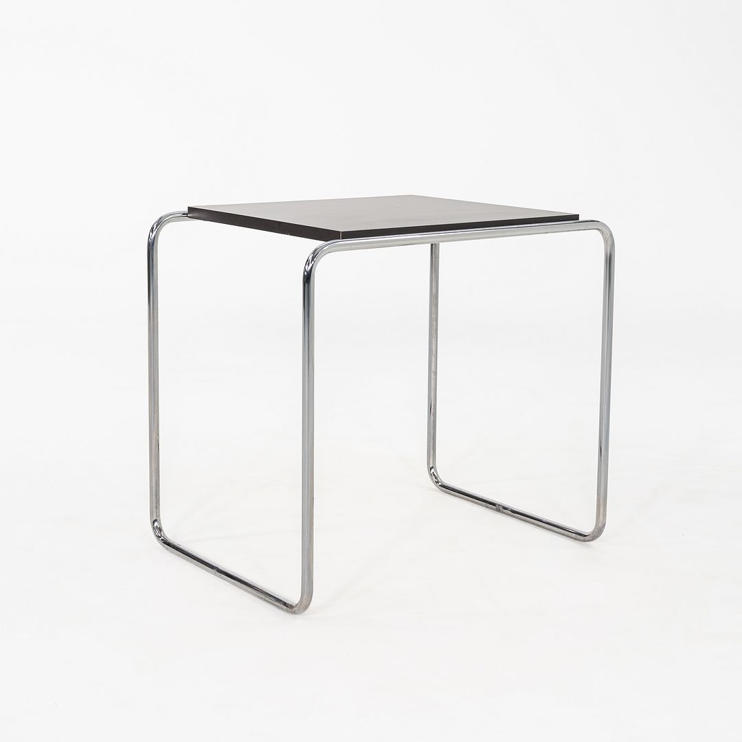 1990s Marcel Breuer Thonet Laccio Tall Side / End Table Black Laminate 2x Avail