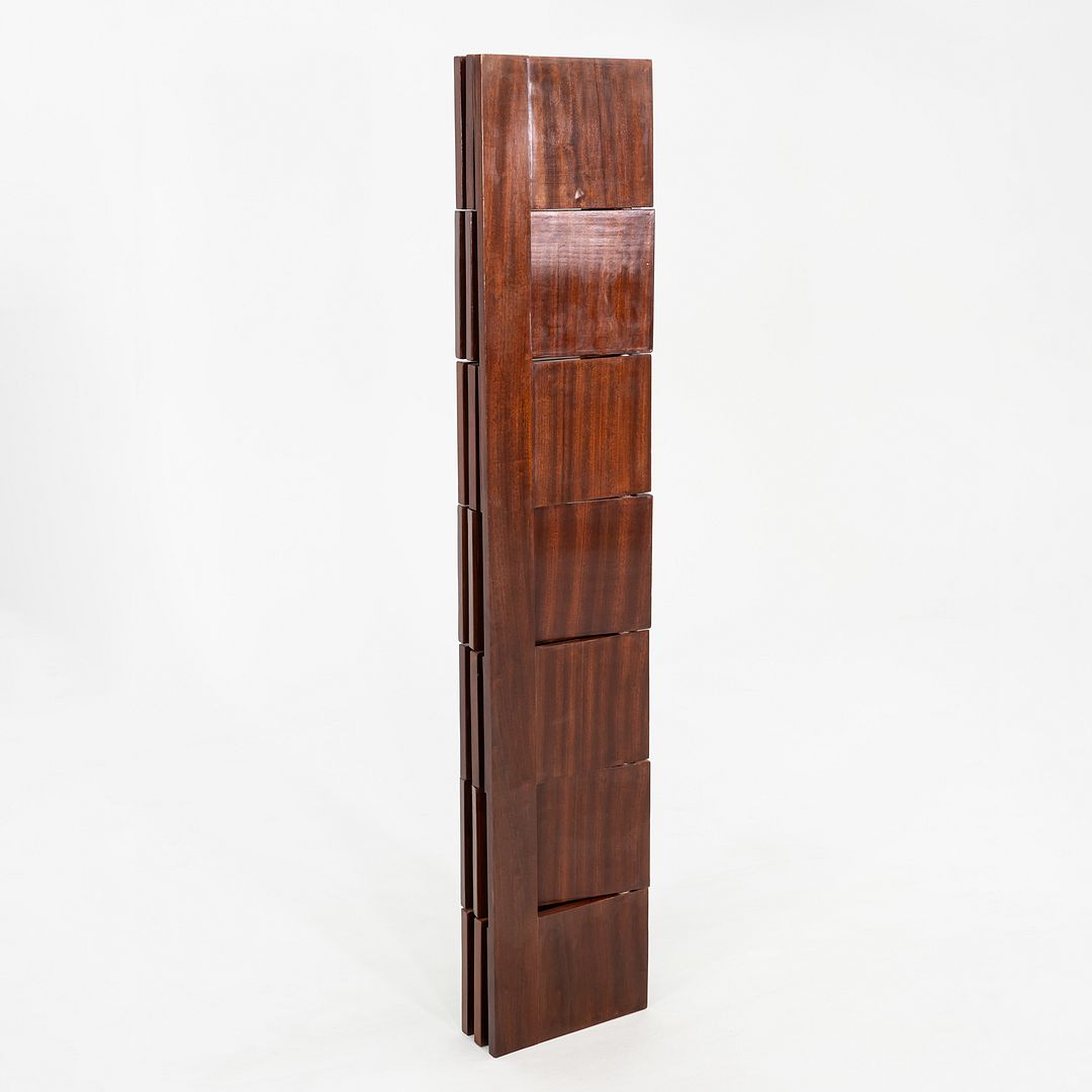 C. 1980s Eileen Gray Brick Screen Laquage Paravent Room Divider in Mahogany