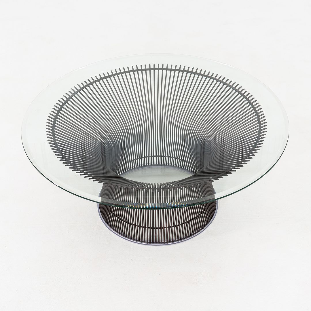SOLD 2018 Warren Platner for Knoll Coffee Table with 36"Glass Top and Bronze Base