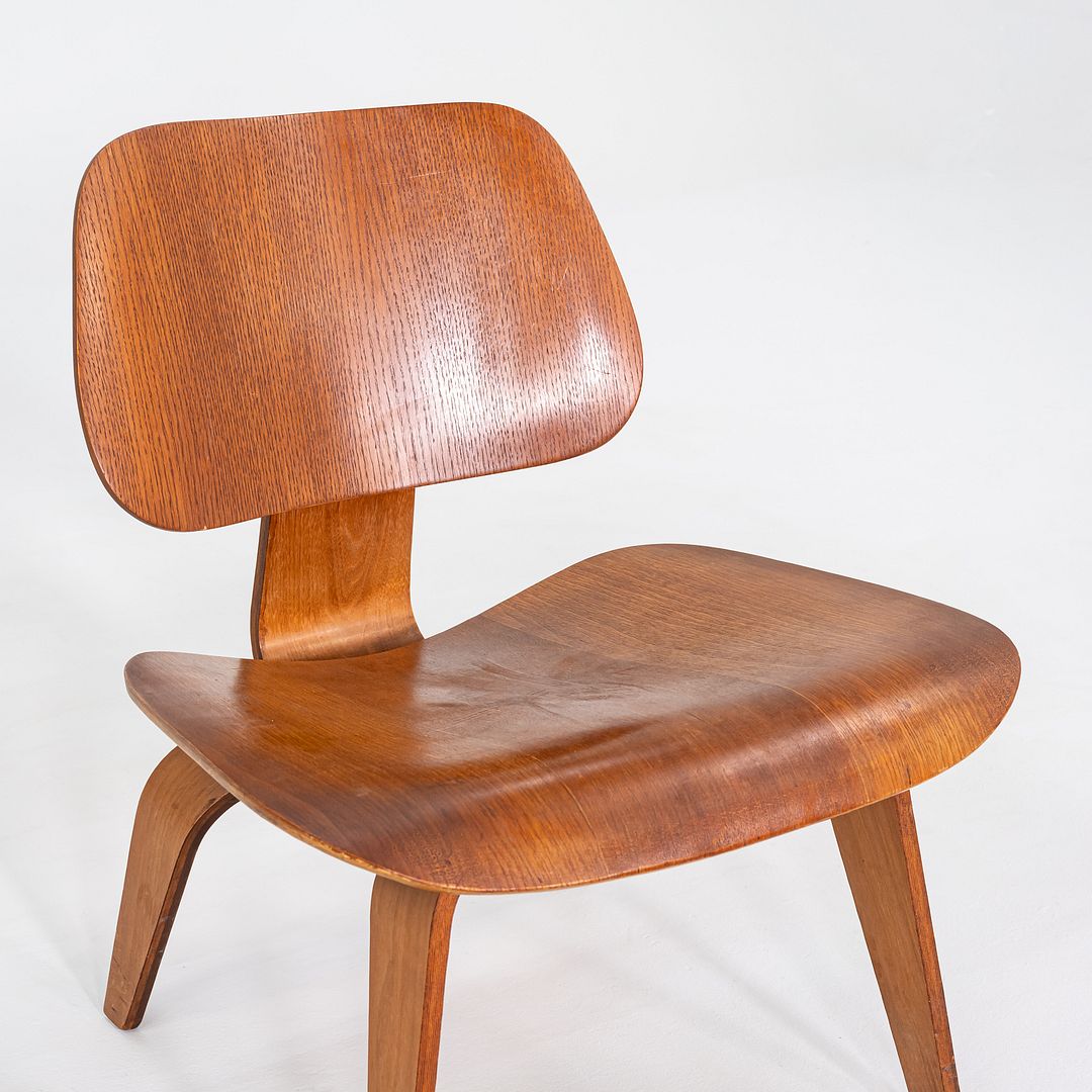 1950s Pair of Herman Miller Eames LCW Lounge Chairs in Calico Ash