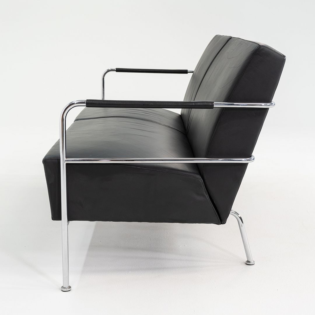 1990s Gunilla Allard for Lammhults Cinema Sofa / Loveseat Steel & Black Leather