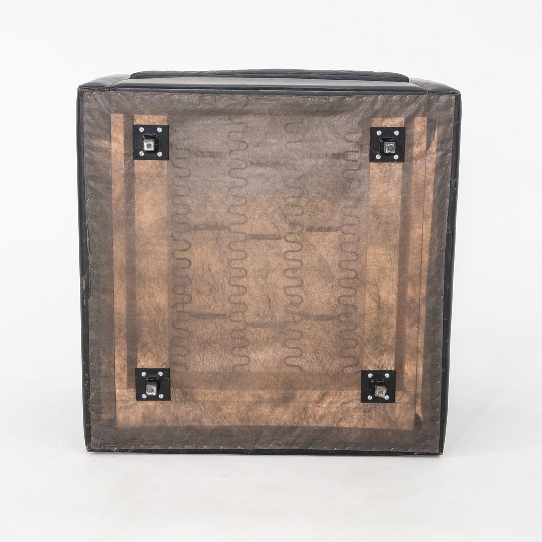 1970s Pair of Charles Pfister for Knoll Tuxedo Club Lounge Chairs Black Leather