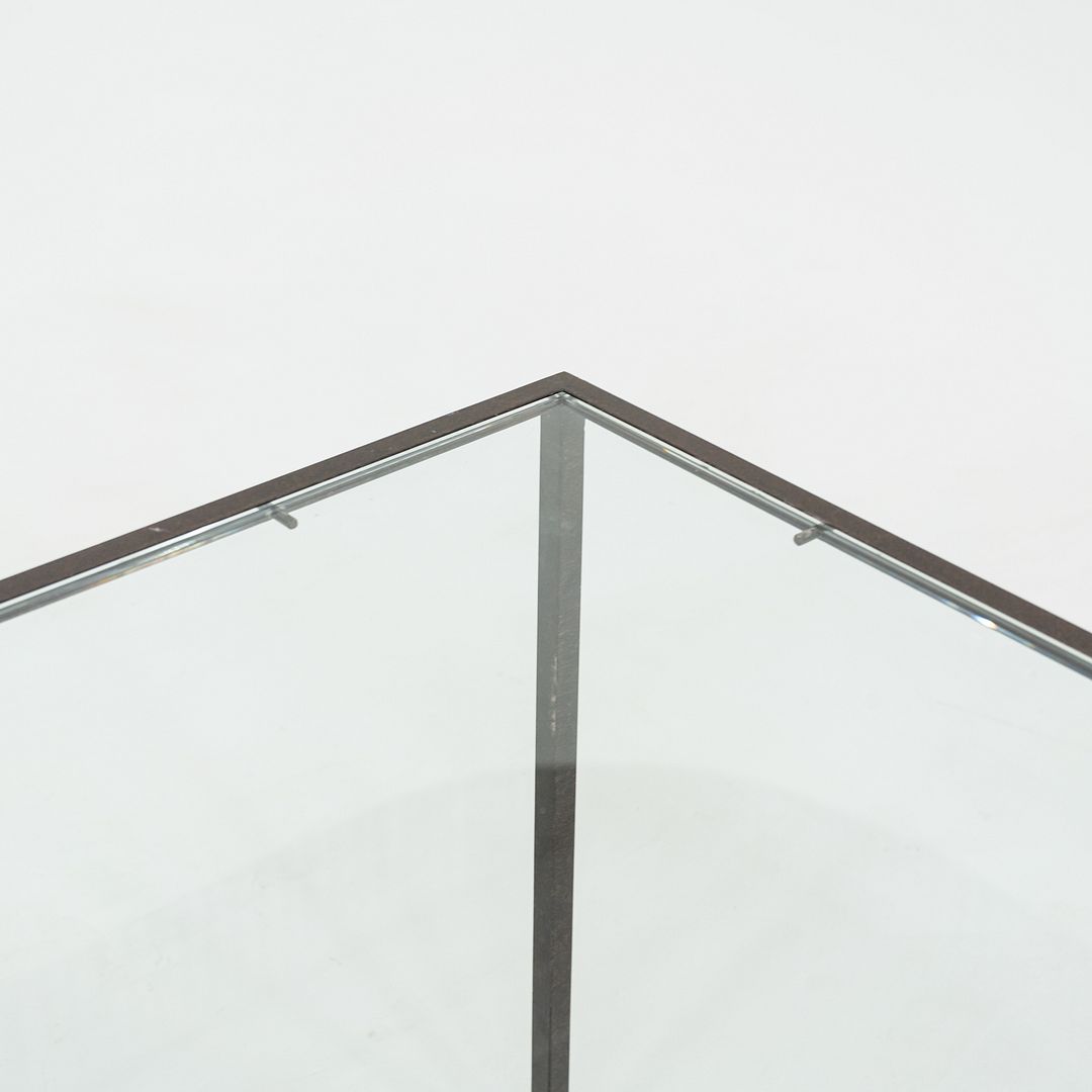 C. 1980 Alberto Coffee Table by Dux of Sweden, Steel Frame with Glass Top, 48"