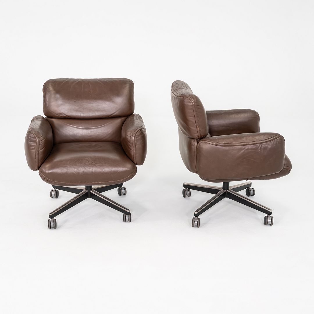 1970s Otto Zapf for Knoll International Management Desk Chair Leather, 2x Avail