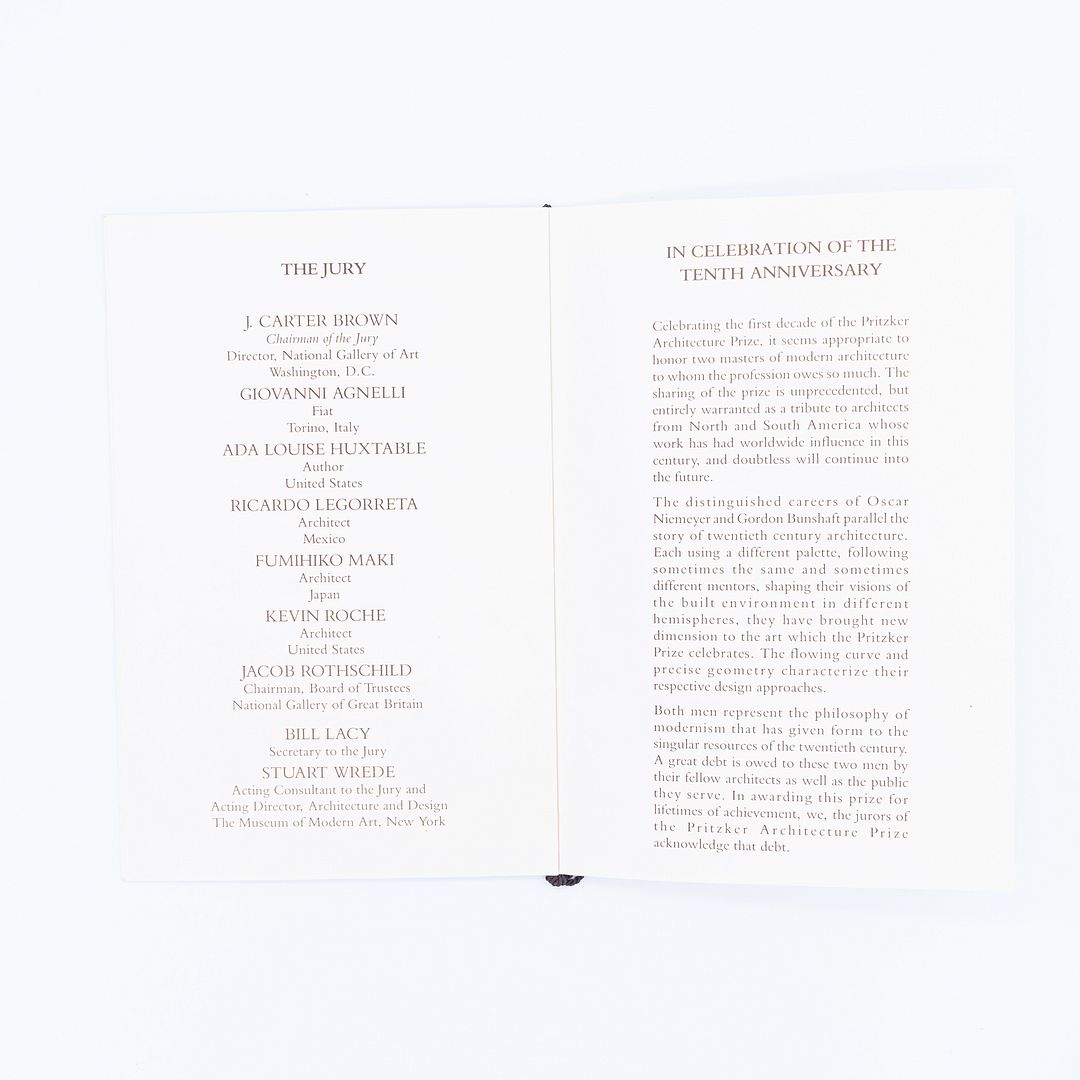 1988 Gordon Bunshaft's Pritzker Architecture Prize Program + Personal Invitation