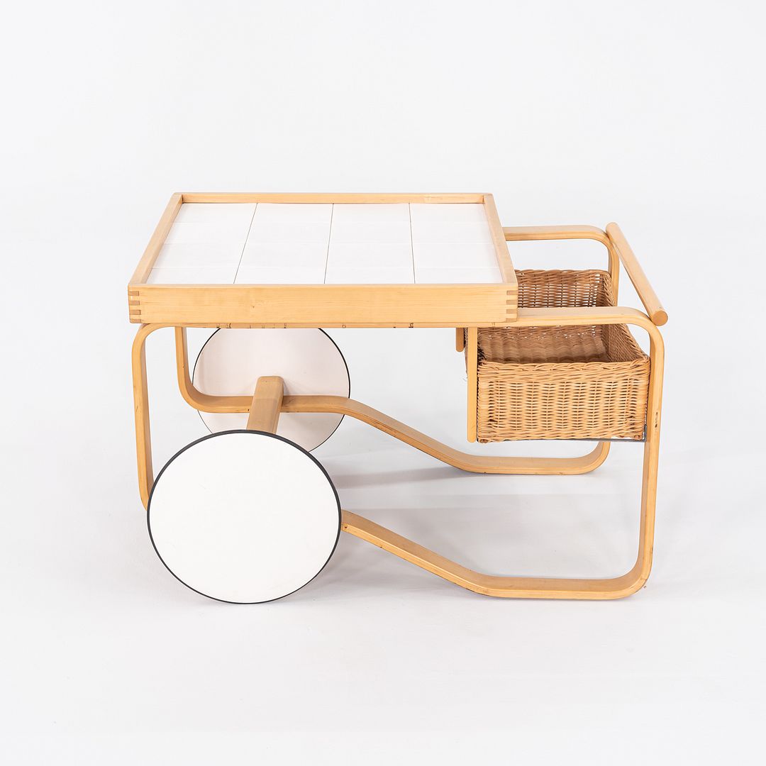 1970s Alvar and Aino Aalto for Artek Tea Trolley in Birch with Ceramic Tile