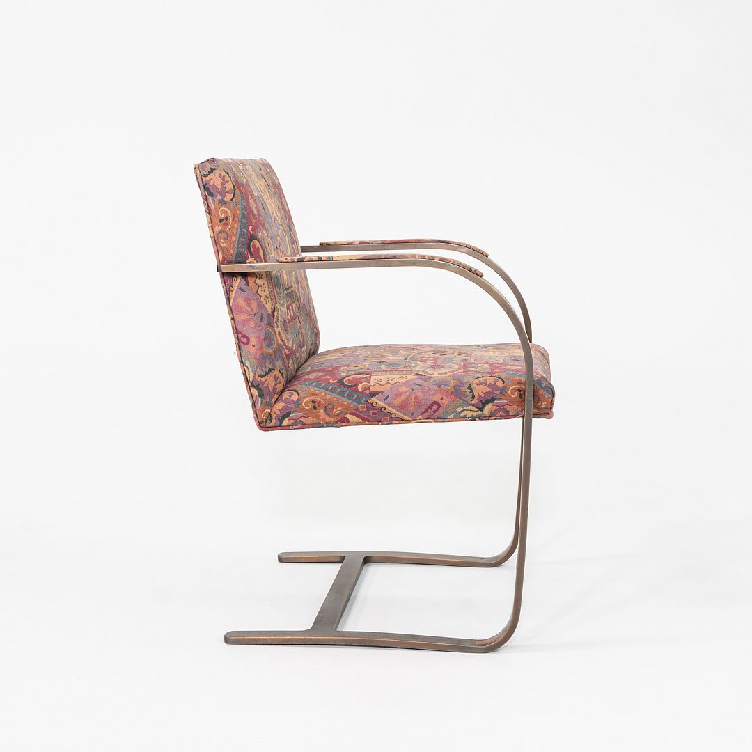 1971 Pair of Mies van der Rohe for Knoll Flat Bar Brno Chairs with Bronze Finish