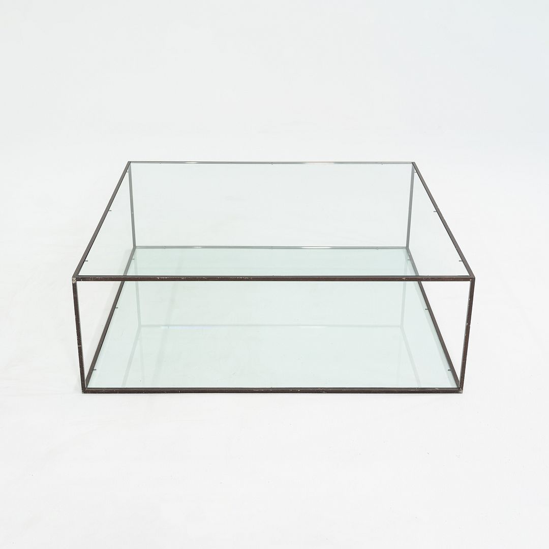 C. 1980 Alberto Coffee Table by Dux of Sweden, Steel Frame with Glass Top, 48"