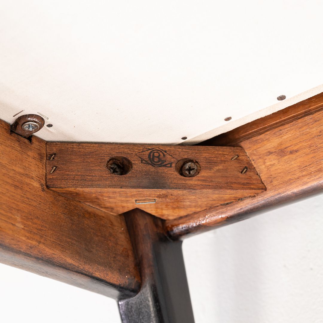 C. 1950s Pair of Jens Risom Design Upholstered Lounge Armchairs w/ Mahogany Legs