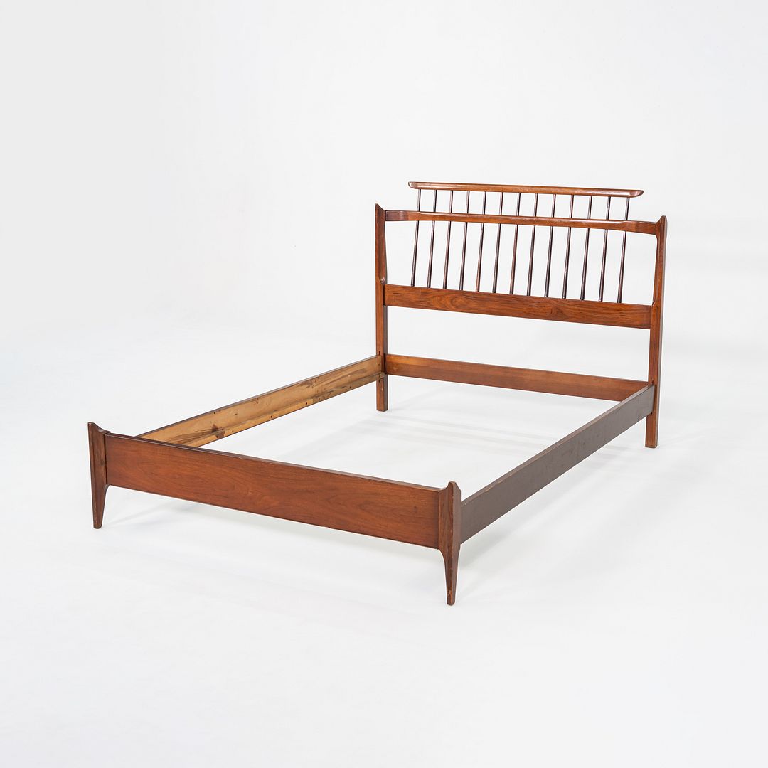 SOLD 1959 Thomasville American Black Walnut Modern Full Size Headboard / Bed Frame