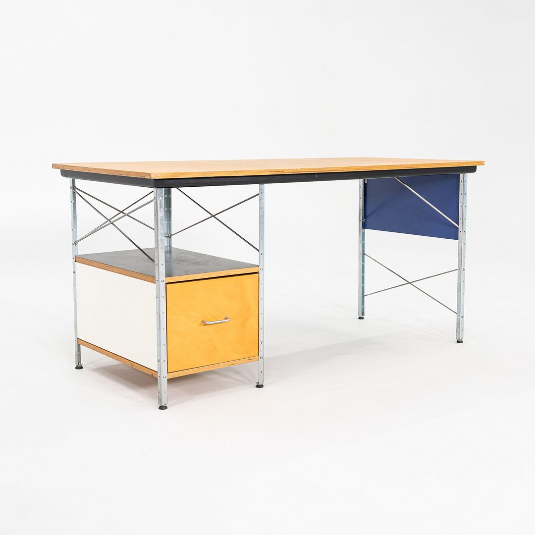 SOLD 2000s Charles and Ray Eames for Herman Miller EDU Multicolor Desk w/ File Drawer