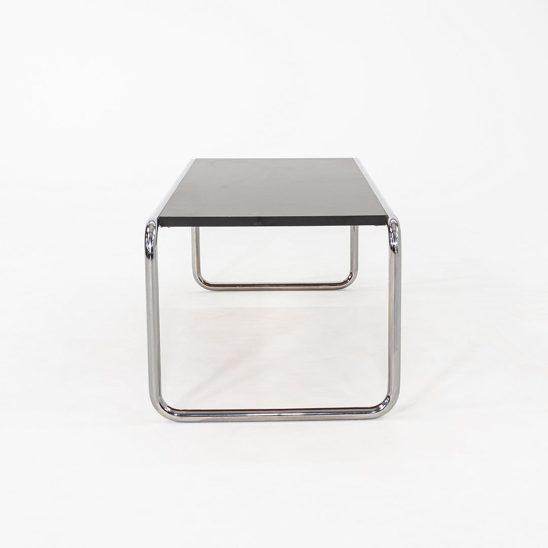 1990s Marcel Breuer for Thonet Laccio Coffee Table Black Laminate w/ Steel Frame