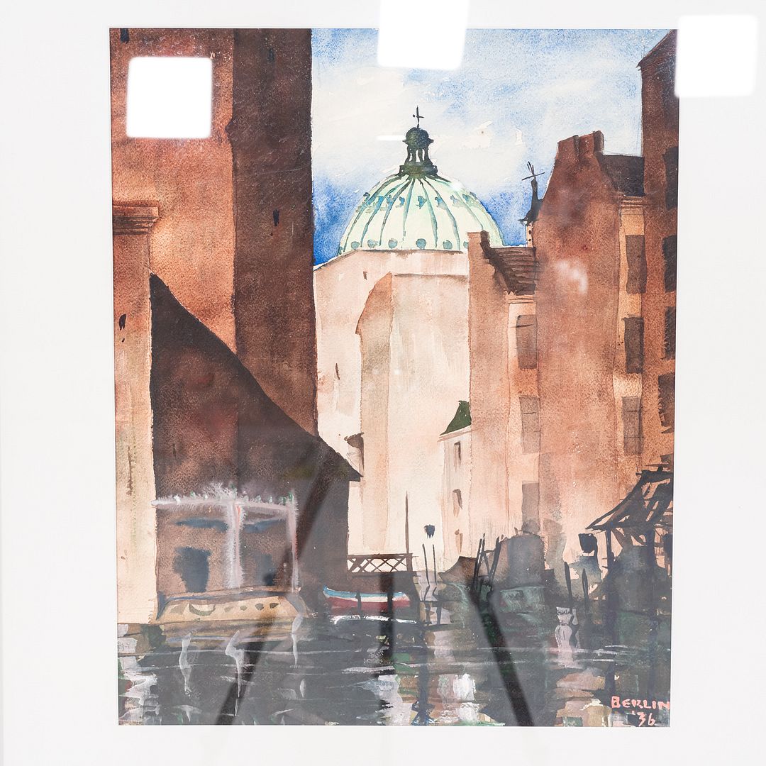 1936 Painting of Berlin by Gordon Bunshaft of Skidmore Owings and Merrill (SOM)