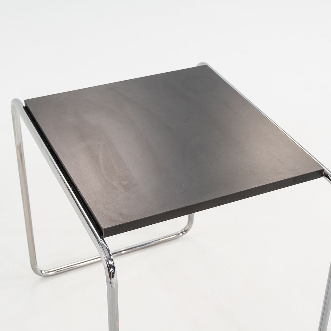 1990s Marcel Breuer Thonet Laccio Tall Side / End Table Black Laminate 2x Avail