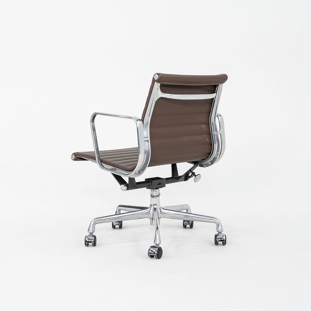SOLD 2010s Herman Miller Eames Aluminum Group Management Desk Chair in Brown Leather