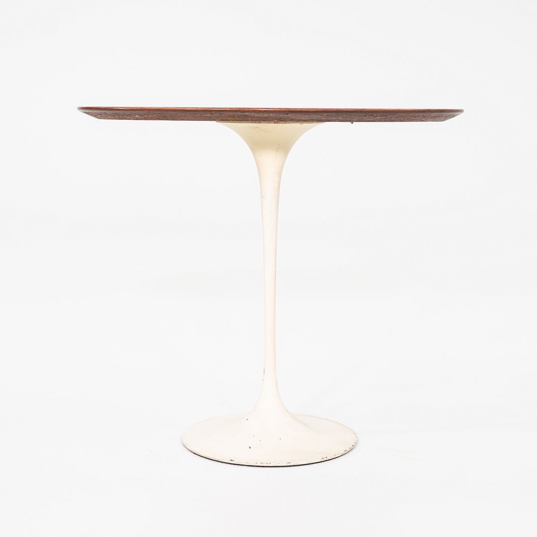 C. 1959 Eero Saarinen for Knoll Oval Tulip Pedestal Side Table w/ Walnut Top