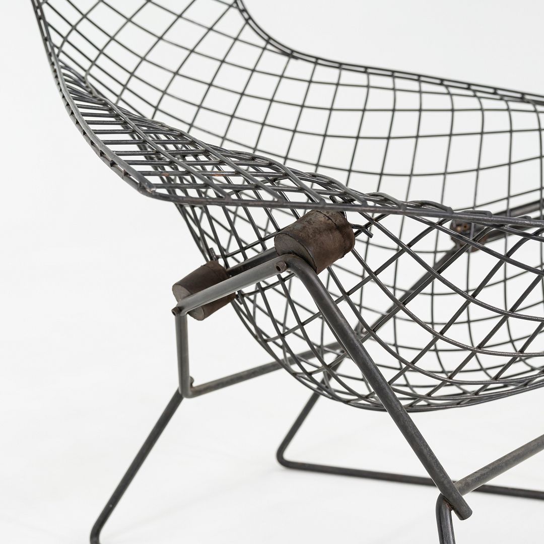 1960s Harry Bertoia for Knoll Bird Lounge Chair in Black Welded Steel Frame