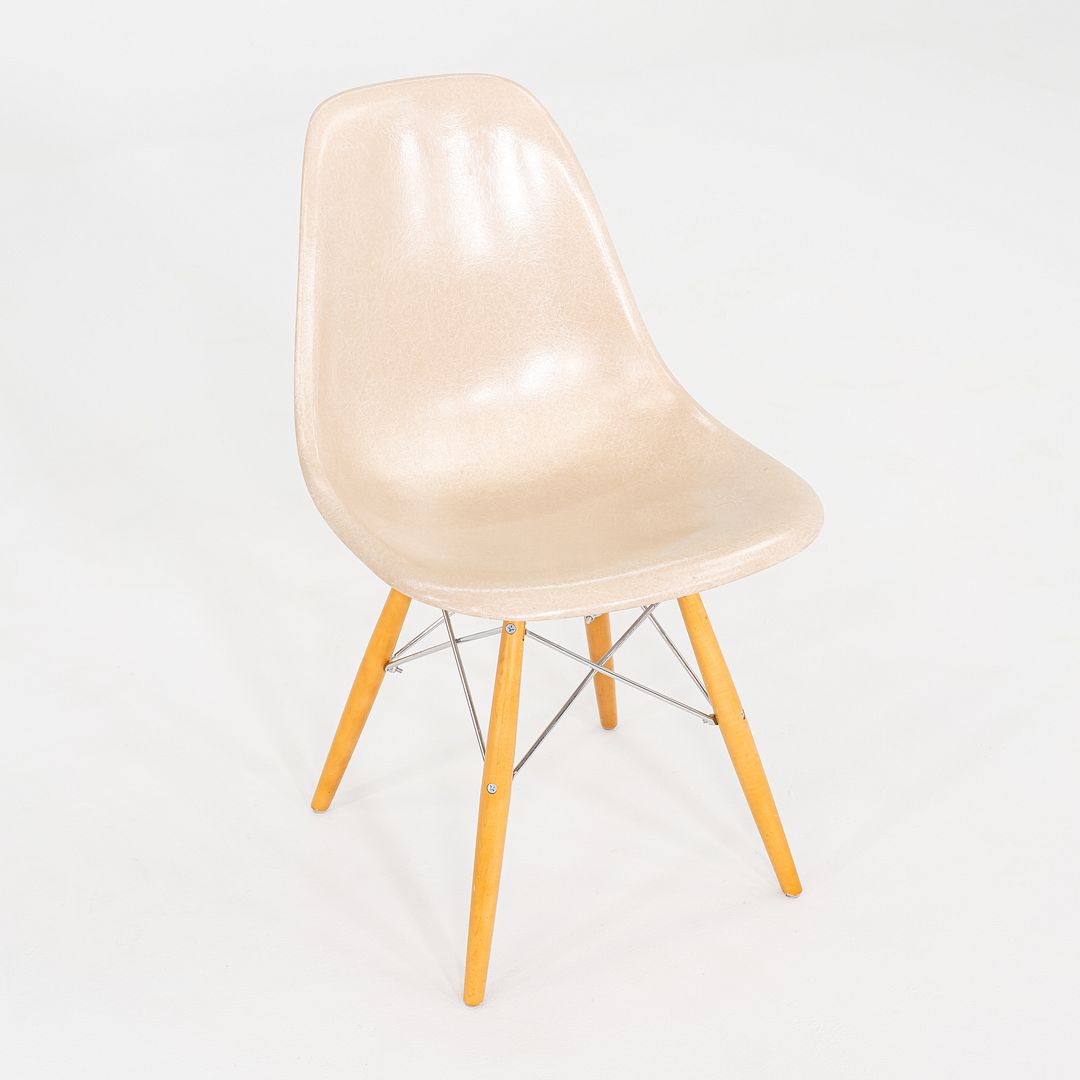 2016 Eames Modernica Beige Fiberglass Dining Chair w/ Eiffel Bases 3x Available