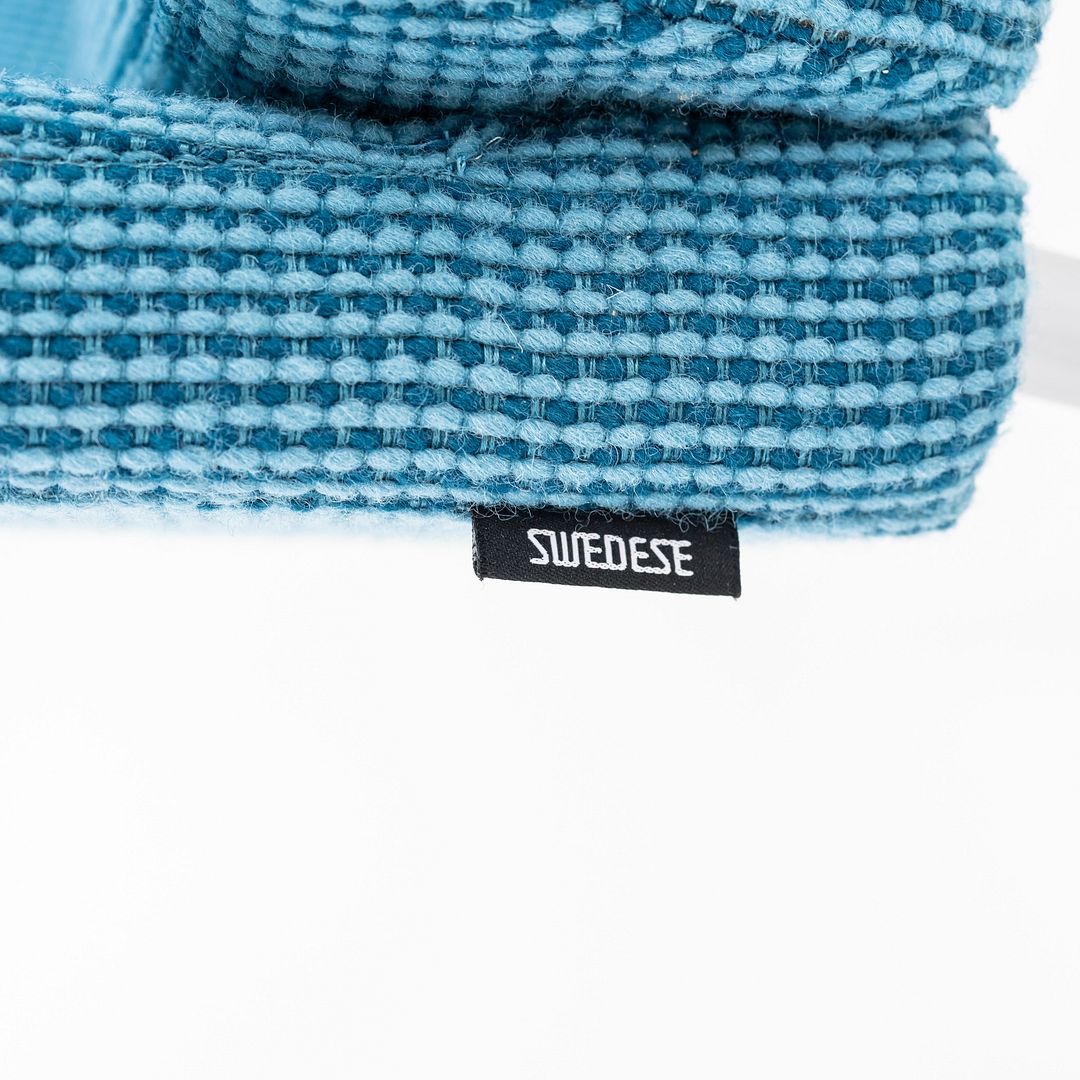 2000s Sofia Dahlen for Swedese Solino Lounge Chair Upholstered in Blue Fabric