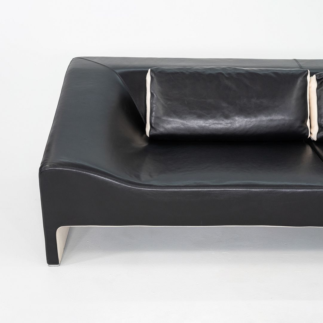 2000s Patricia Urquiola for Moroso Malmo Sofa Upholstered in Black Leather