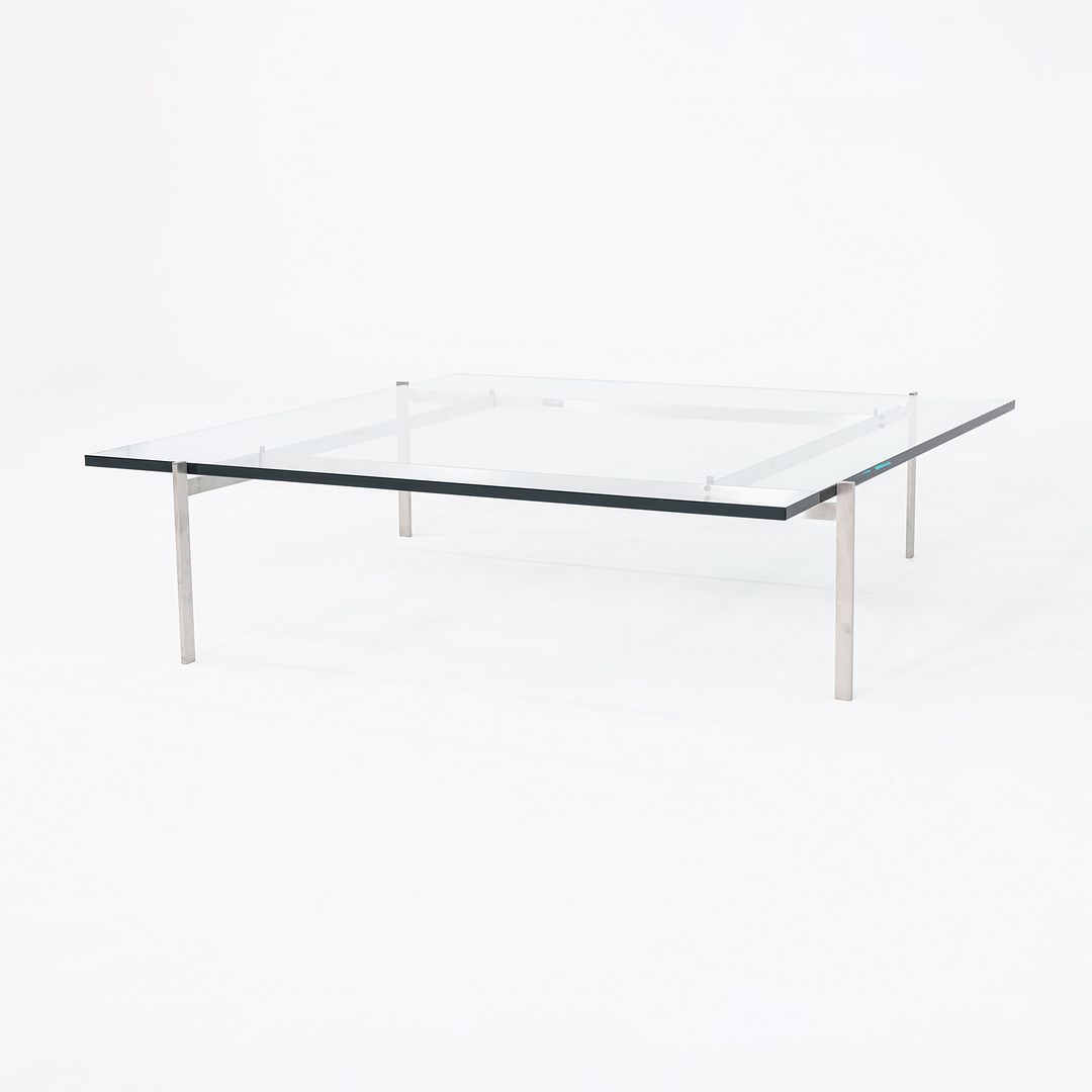 2023 Poul Kjaerholm for Fritz Hansen PK61A Glass & Stainless Coffee Table
