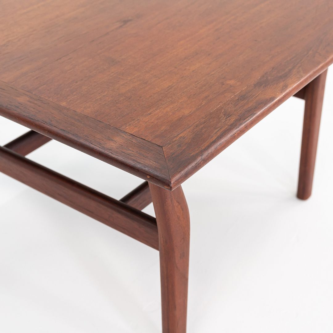 1960s Custom Danish Teak Corner End Side Table with Angular Design, 35x34x18.5