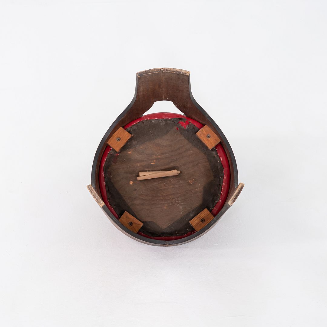 1950s Henry P. Glass for Richbilt Cylindra Dining Chair in Walnut and Red Vinyl