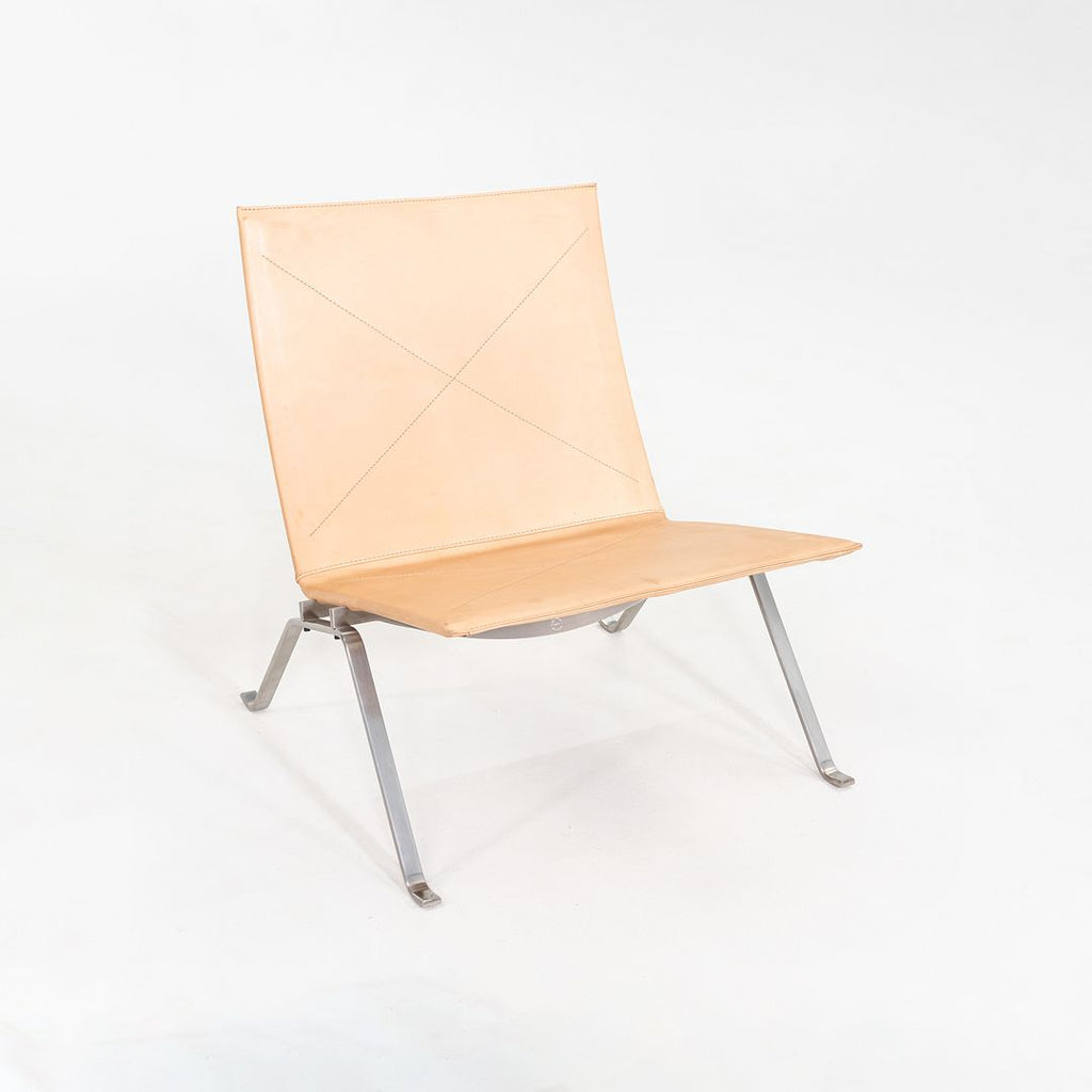 2020 Poul Kjaerholm for Fritz Hansen PK22 Lounge Chair Rustic Leather Upholstery
