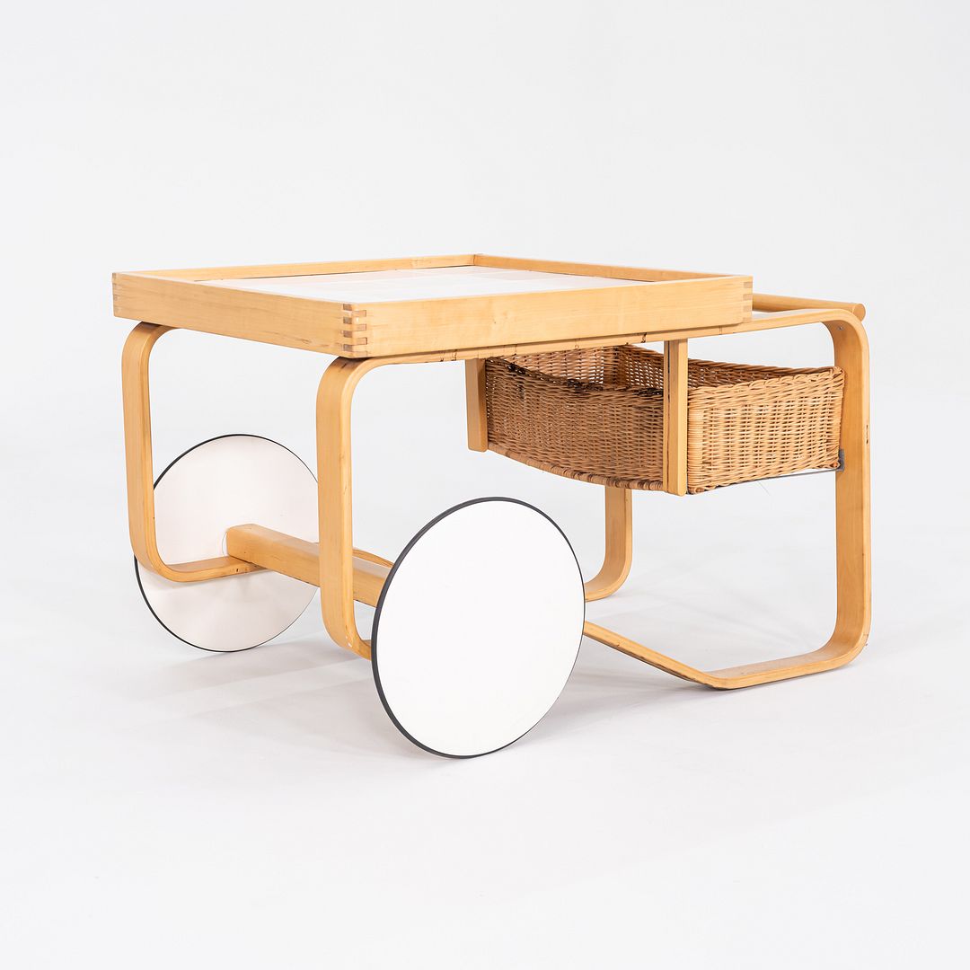 1970s Alvar and Aino Aalto for Artek Tea Trolley in Birch with Ceramic Tile