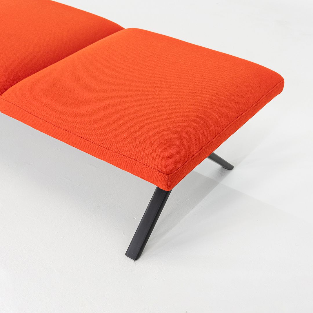 2020s Ichiro Iwasaki for Arper Four Seat Kiik Bench Upholstered in Orange Fabric