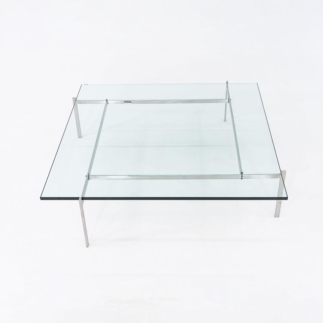 2023 Poul Kjaerholm for Fritz Hansen PK61A Glass & Stainless Coffee Table