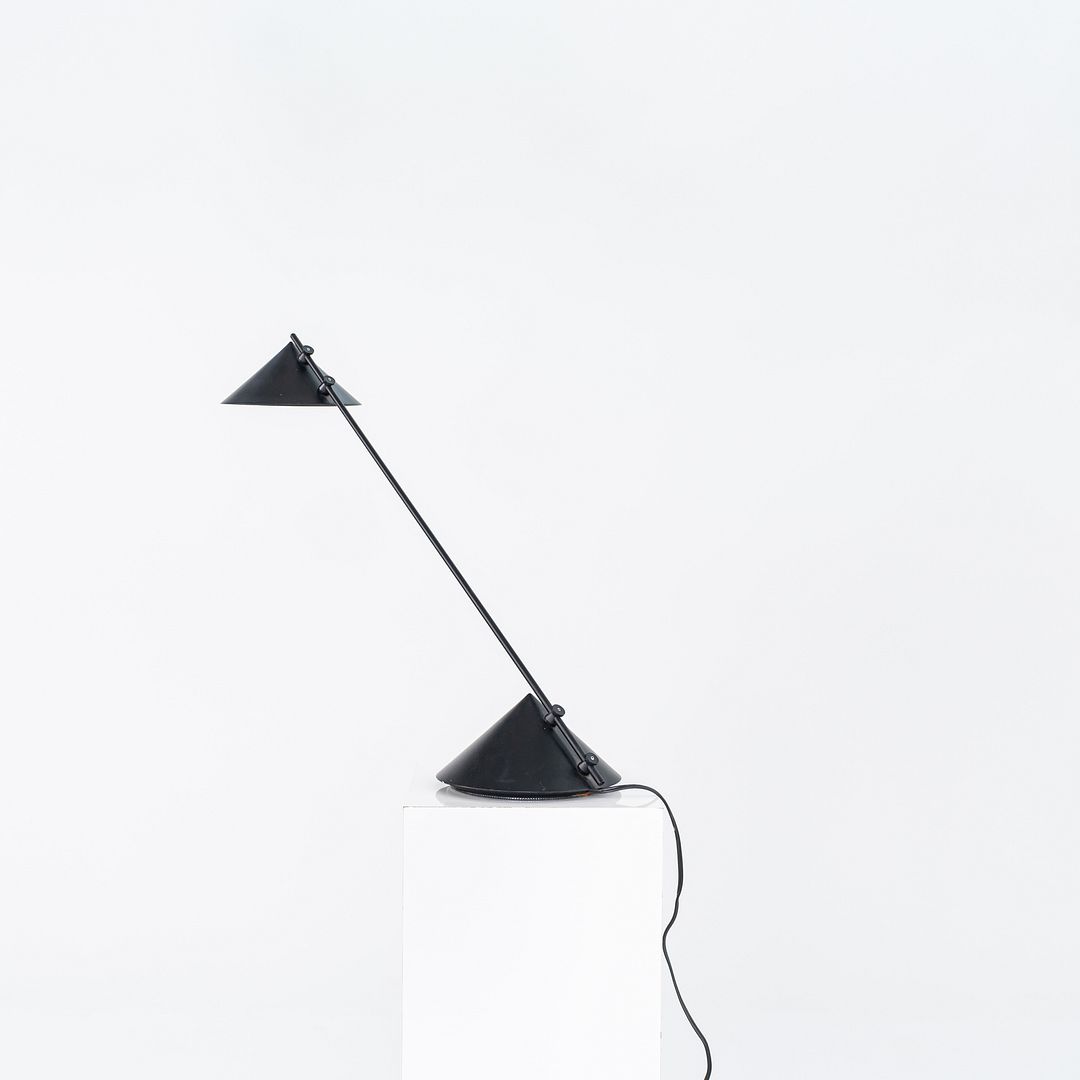 1980s Artemide Sidecar of Italy Memphis Table Lamp in Black Metal & Plastic