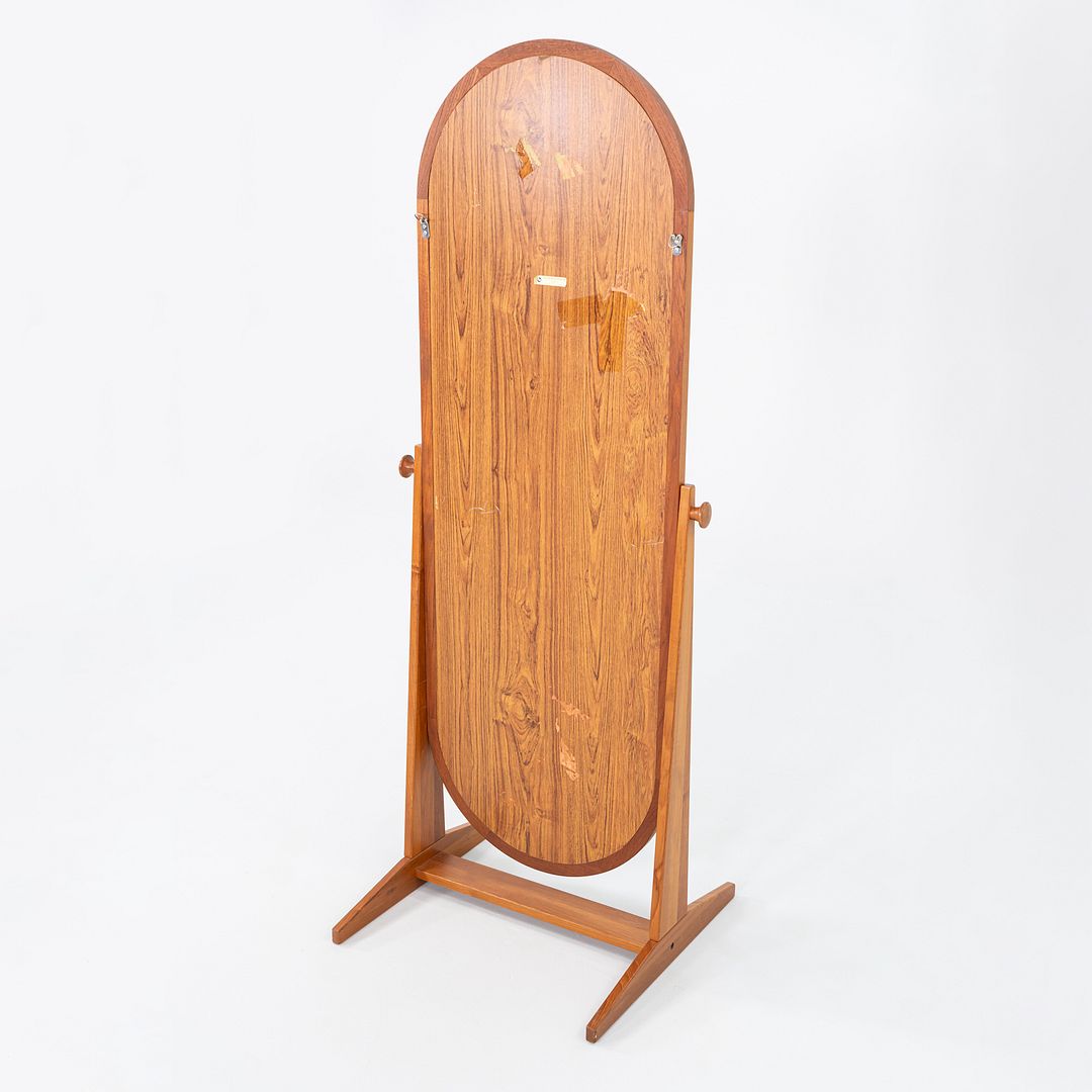 1960s Freestanding Danish Teak Mirror Petersen & Hansen for Viby J Mobelfabrik