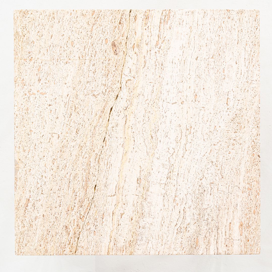 1970s Pair of Chrome and Travertine Side / End Tables Attributed to Knoll 27"