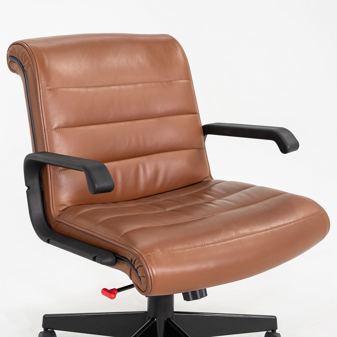 2005 Richard Sapper for Knoll Management Desk Chairs in Dark Cognac Leather 16x Available
