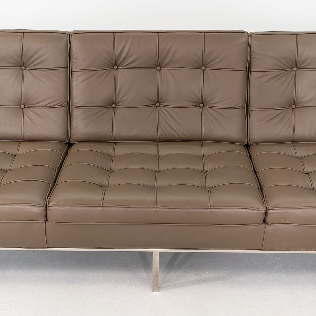 1960s Gordon Bunshaft and Davis Allen of SOM Three Seat Sofa in Brown Leather