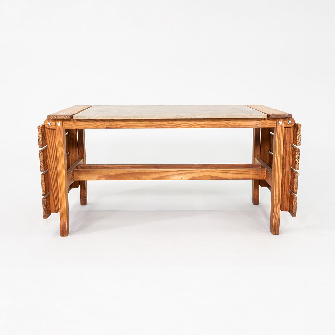 1970s Peter Ole Schionning N. Eilersen Dining Table Oregon Pine & Fiber Concrete