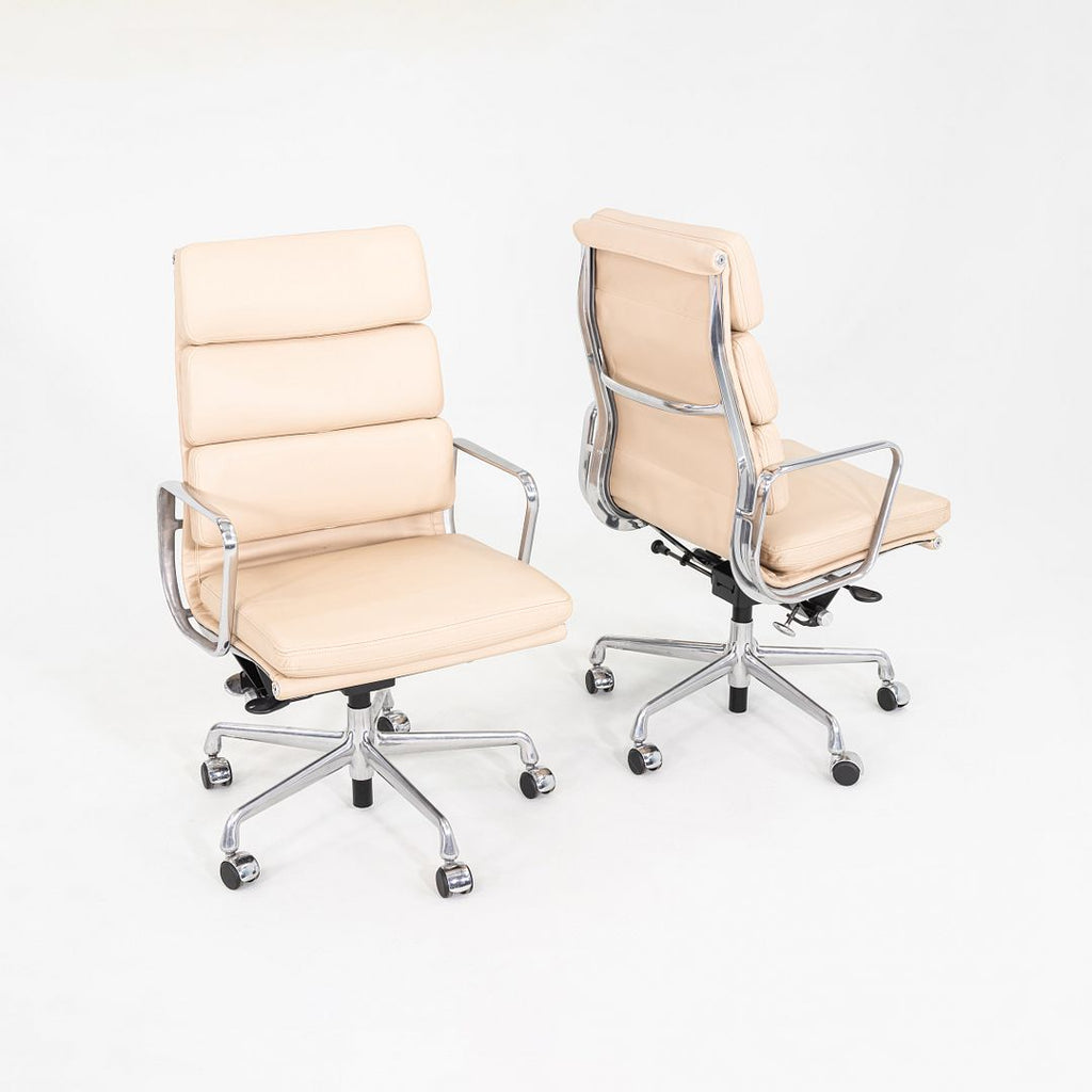 2020s Herman Miller Eames Soft Pad Executive Desk Chair Beige Leather 2x Avail