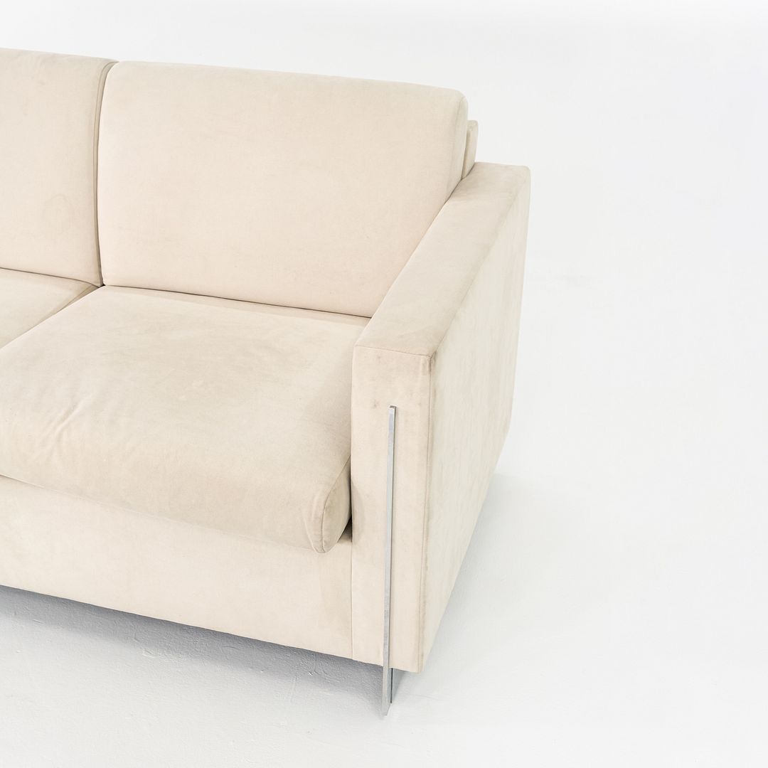 1990s John Nelson for Tuohy Furniture Three Seat Tuxedo Sofa 83" w/ White Fabric