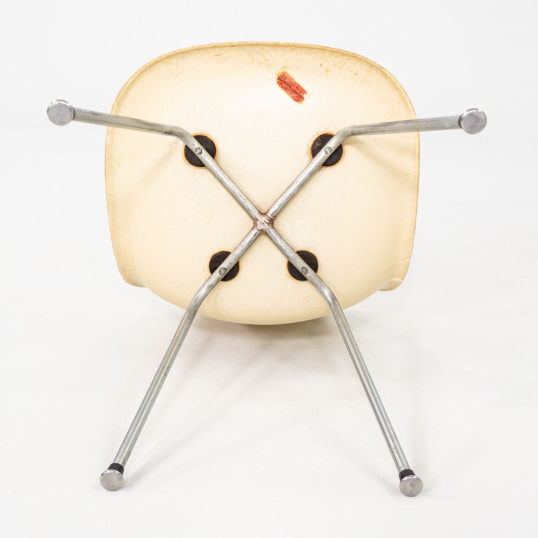 1955 Set of Four Herman Miller Eames Fiberglass DSX Chairs with Chrome H-Bases