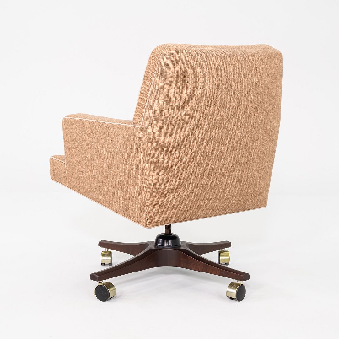 1960s Executive Desk Chair by Edward Wormley for Dunbar Tan Fabric with Piping