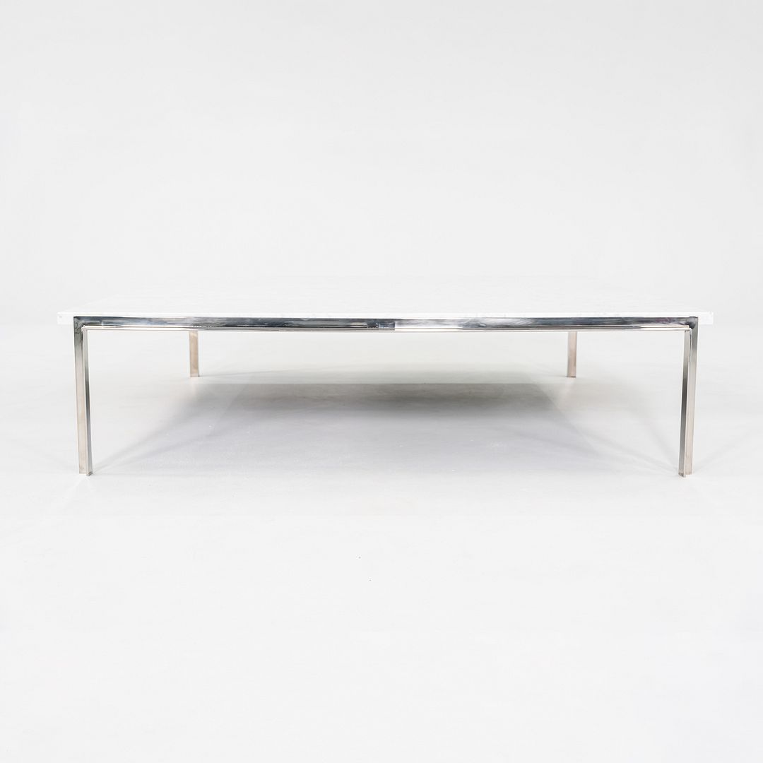 1990s Steel & Carrara Marble Coffee Tables Attributed to Treitel Gratz 2x Avail